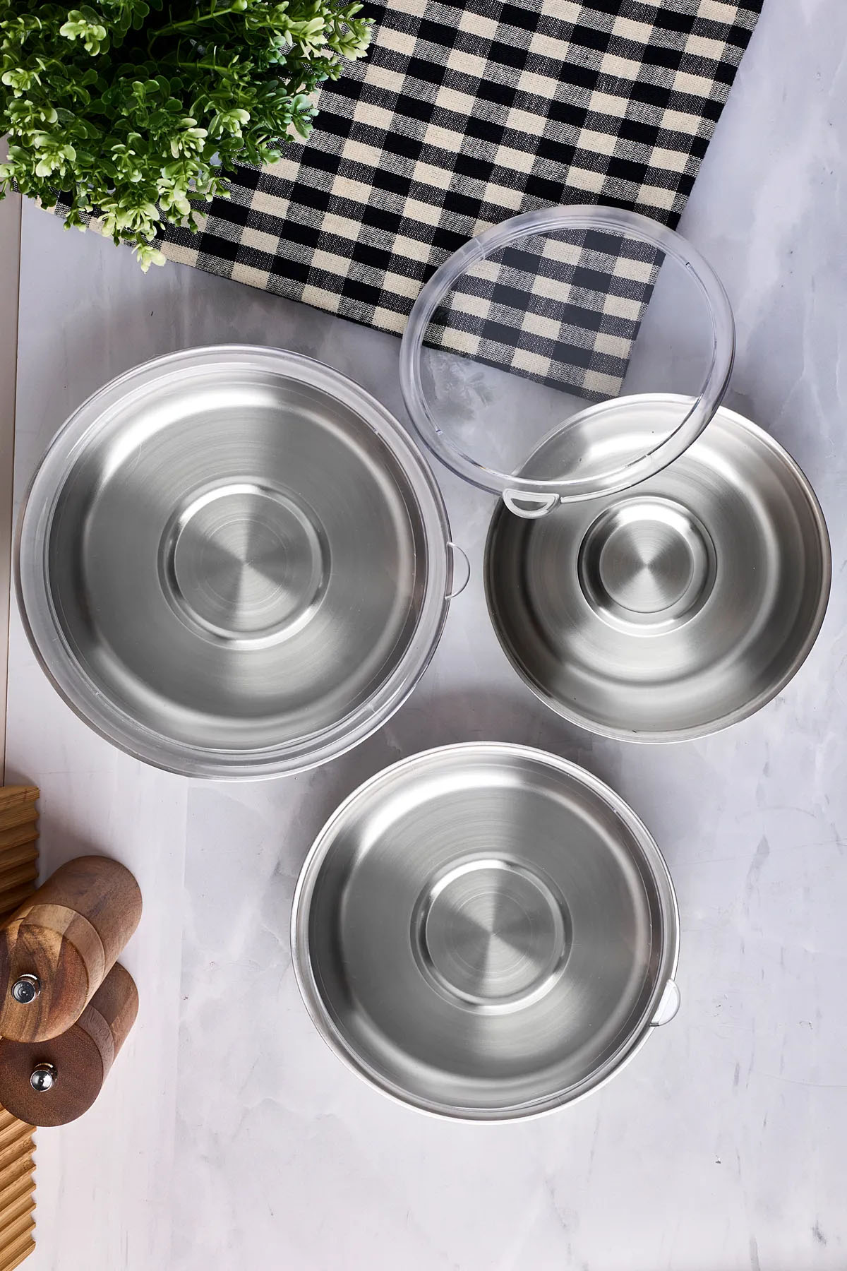 Perotti 17062 Safepro Paslanmaz Çelik 3'lü Saklama Kabı Seti 16x18x20 Cm