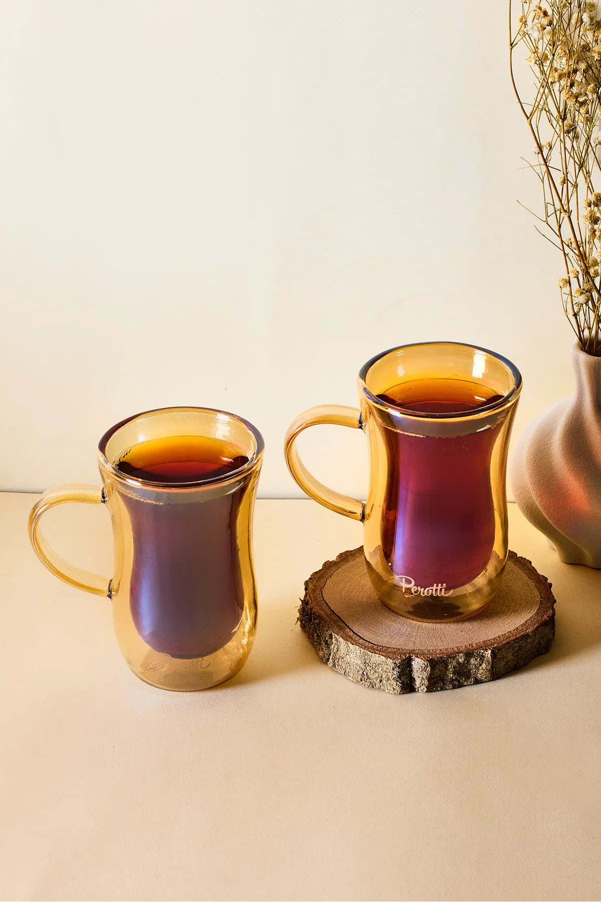 Perotti 17356 2'li Çay Bardağı 150 Ml - Amber