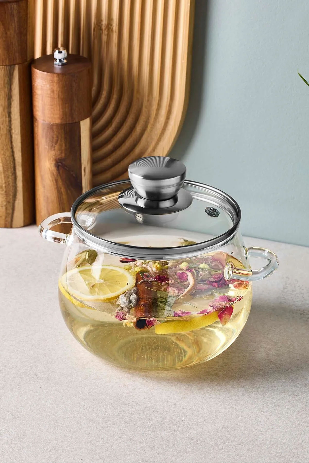 Perotti 17569 Roy Cam Tencere 1200 Ml - Gold