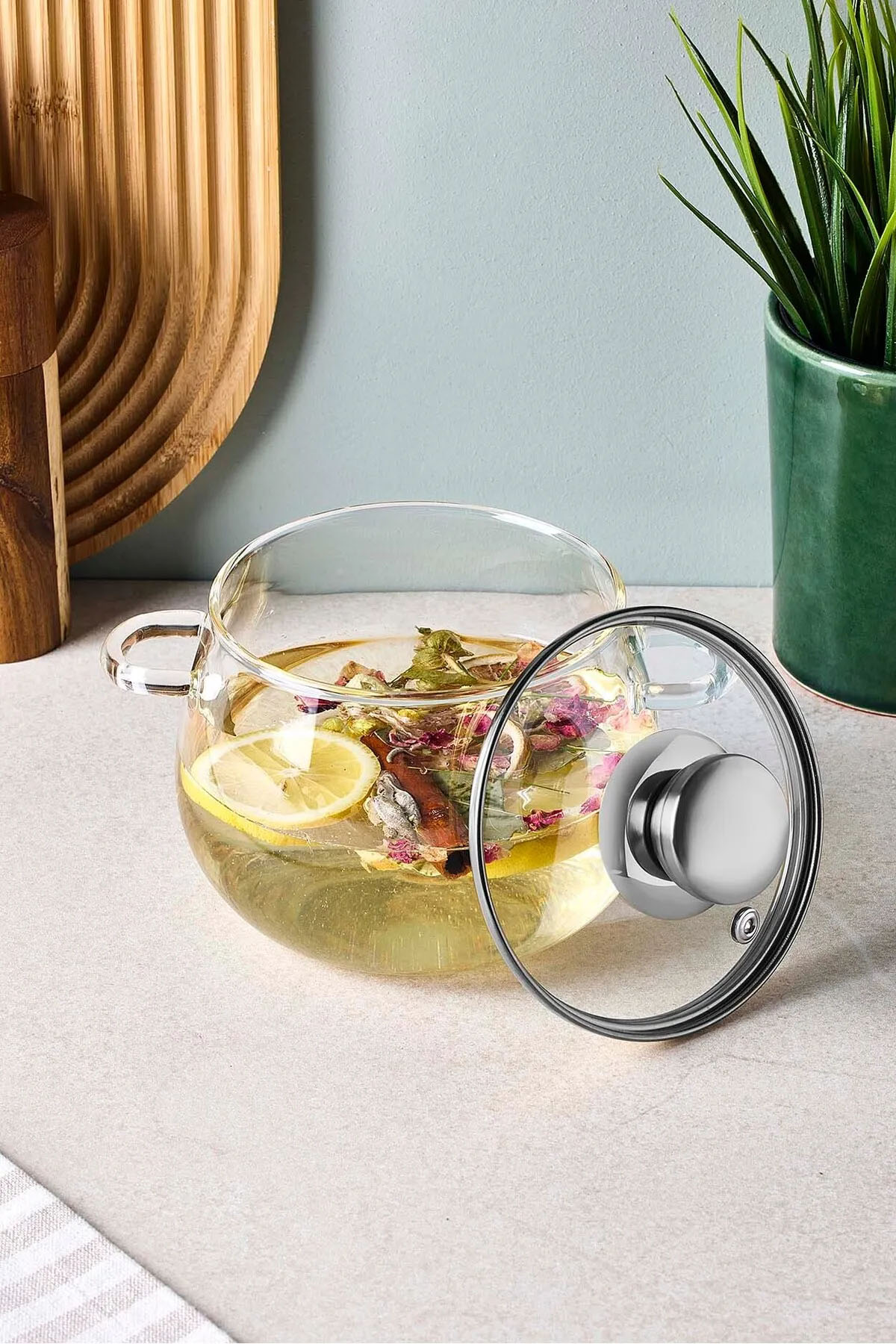 Perotti 17569 Roy Cam Tencere 1200 Ml - Gold