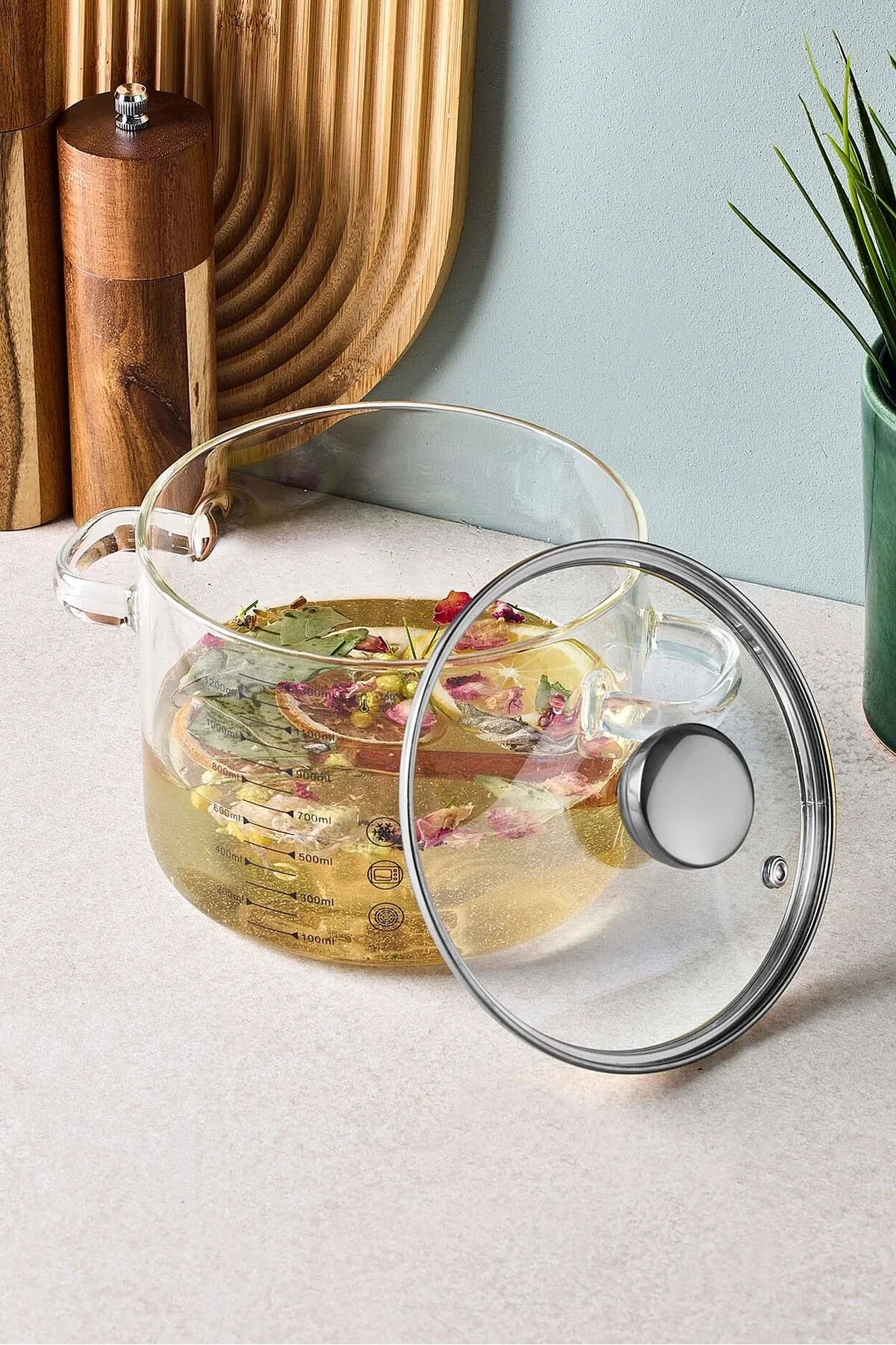 Perotti 17571 Sean Cam Tencere 1300 Ml - Silver