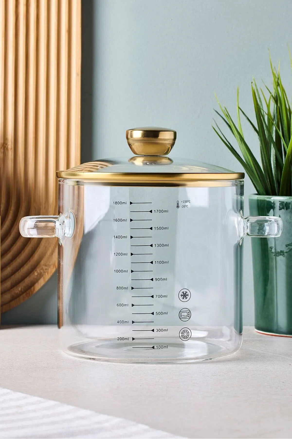 Perotti 17574 Sean Cam Tencere 1800 Ml - Gold Perotti 17574 Sean Cam Tencere 1800 Ml - Gold