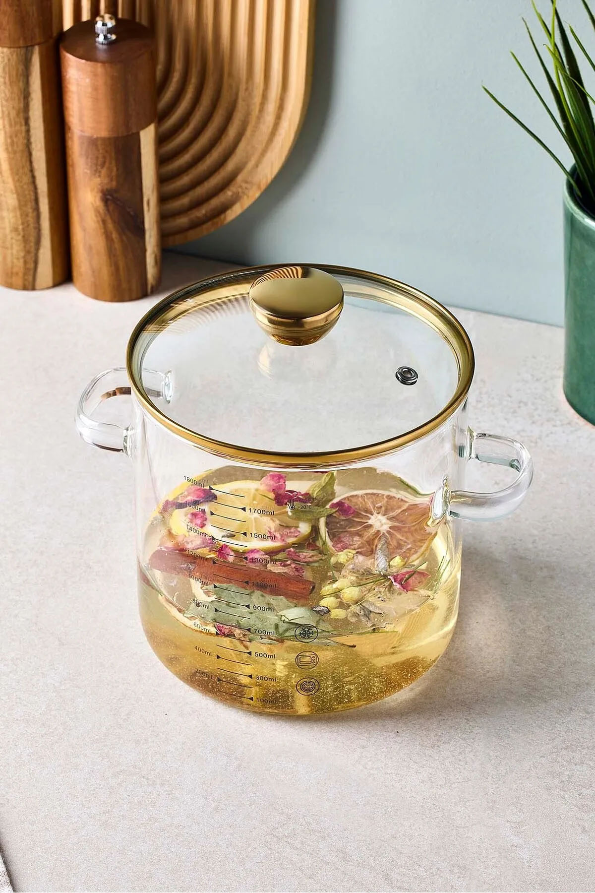 Perotti 17574 Sean Cam Tencere 1800 Ml - Gold