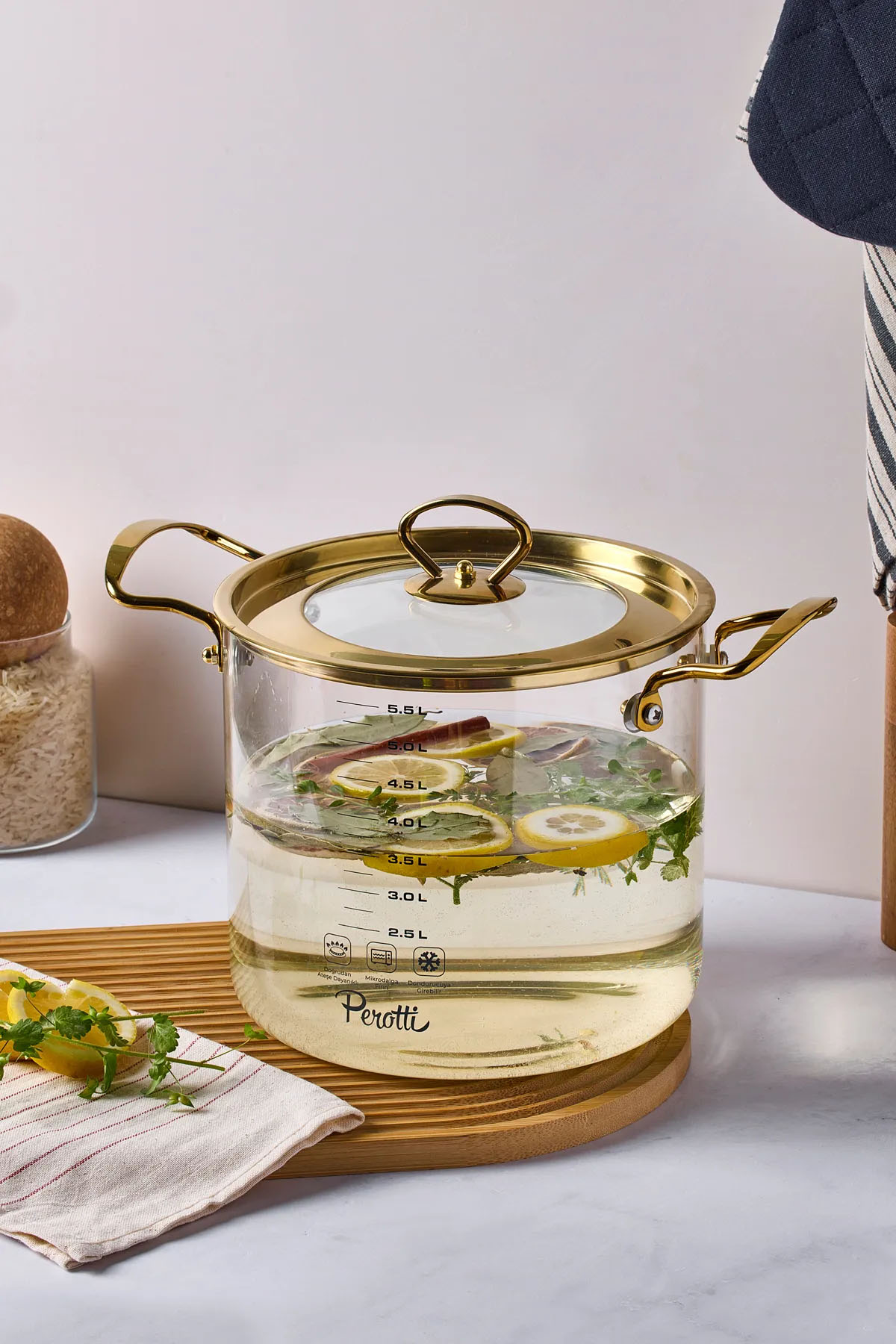 Perotti 17642 Logan Gold 5.5 Lt Tencere Perotti 17642 Logan Gold 5.5 Lt Tencere