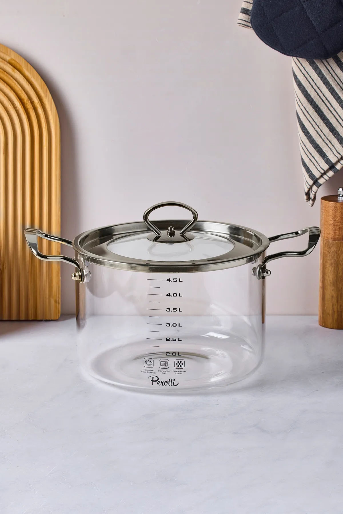 Perotti 17646 Logan Silver Tencere 4.5 Lt Perotti 17646 Logan Silver Tencere 4.5 Lt