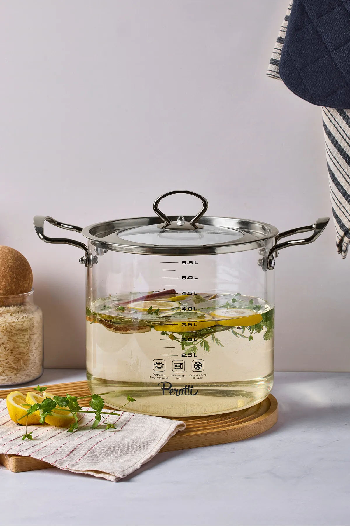 Perotti 17647 Logan Silver 5.5 Lt Tencere Perotti 17647 Logan Silver 5.5 Lt Tencere