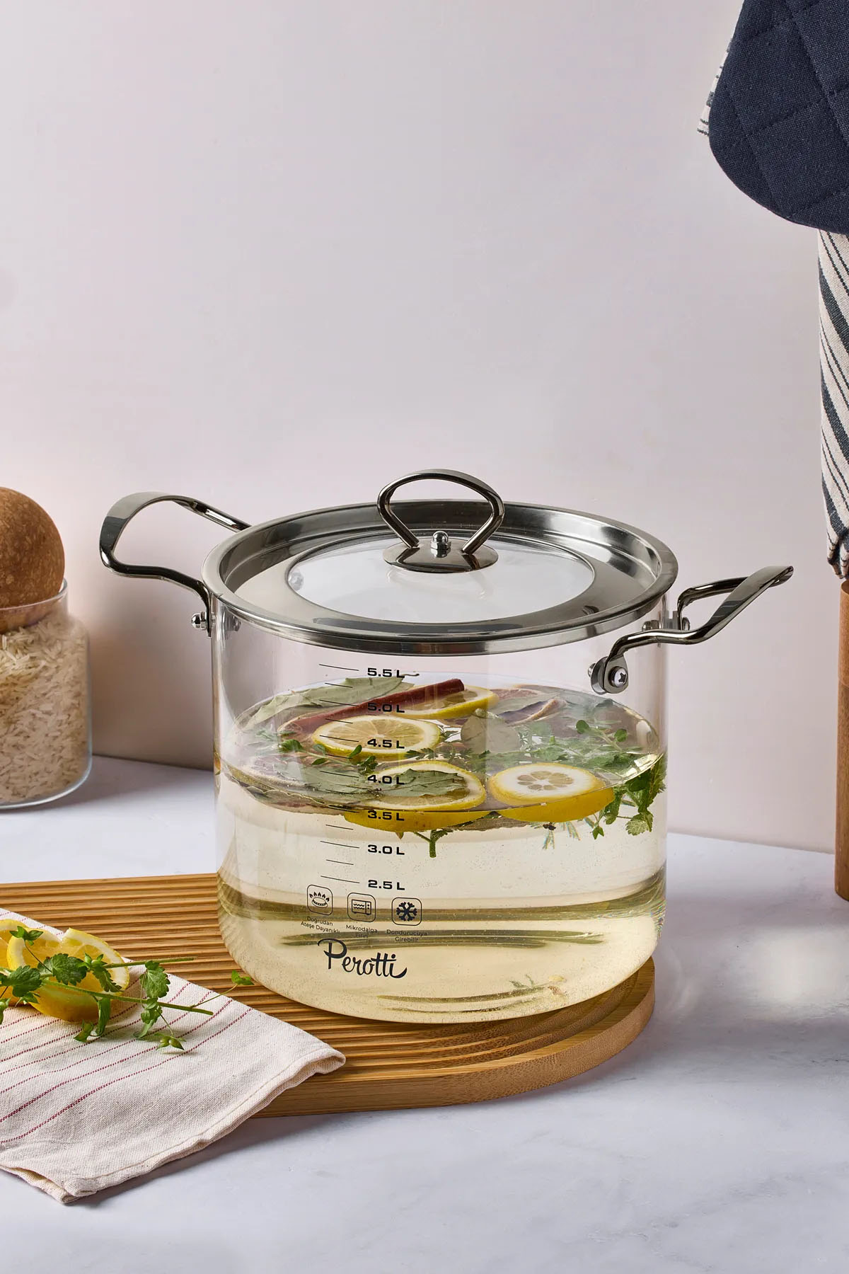 Perotti 17647 Logan Silver 5.5 Lt Tencere Perotti 17647 Logan Silver 5.5 Lt Tencere