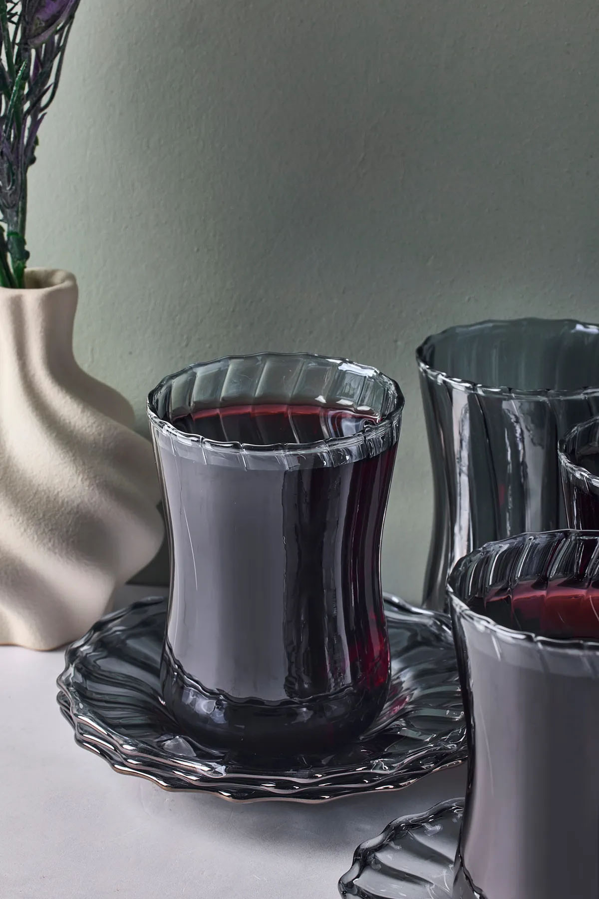 Perotti 18043 Nilüfer Füme 12 Parça Çay Seti