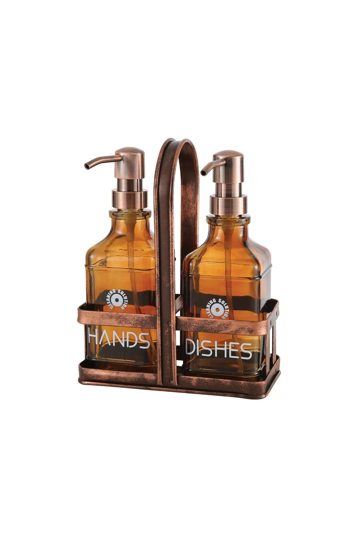 Perotti 18053 Rame Eskitme Metal Standlı Retro 2'li Kare Sıvı Sabunluk 500 ml - Amber Perotti 18053 Rame Eskitme Metal Standlı Retro 2'li Kare Sıvı Sabunluk 500 ml - Amber