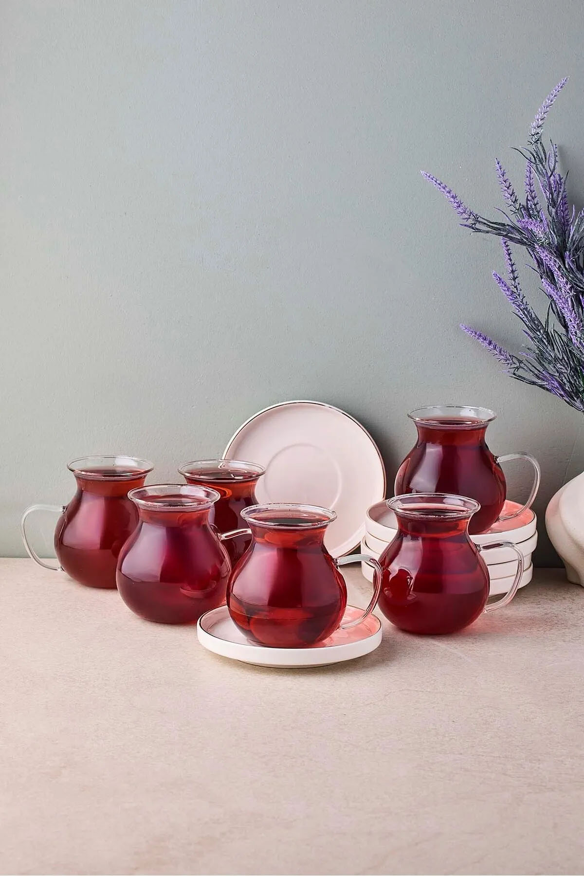 Perotti 18110 Kanlıca 12 Parça 6 Kişilik Cam Çay Seti 210 Ml - Platin 