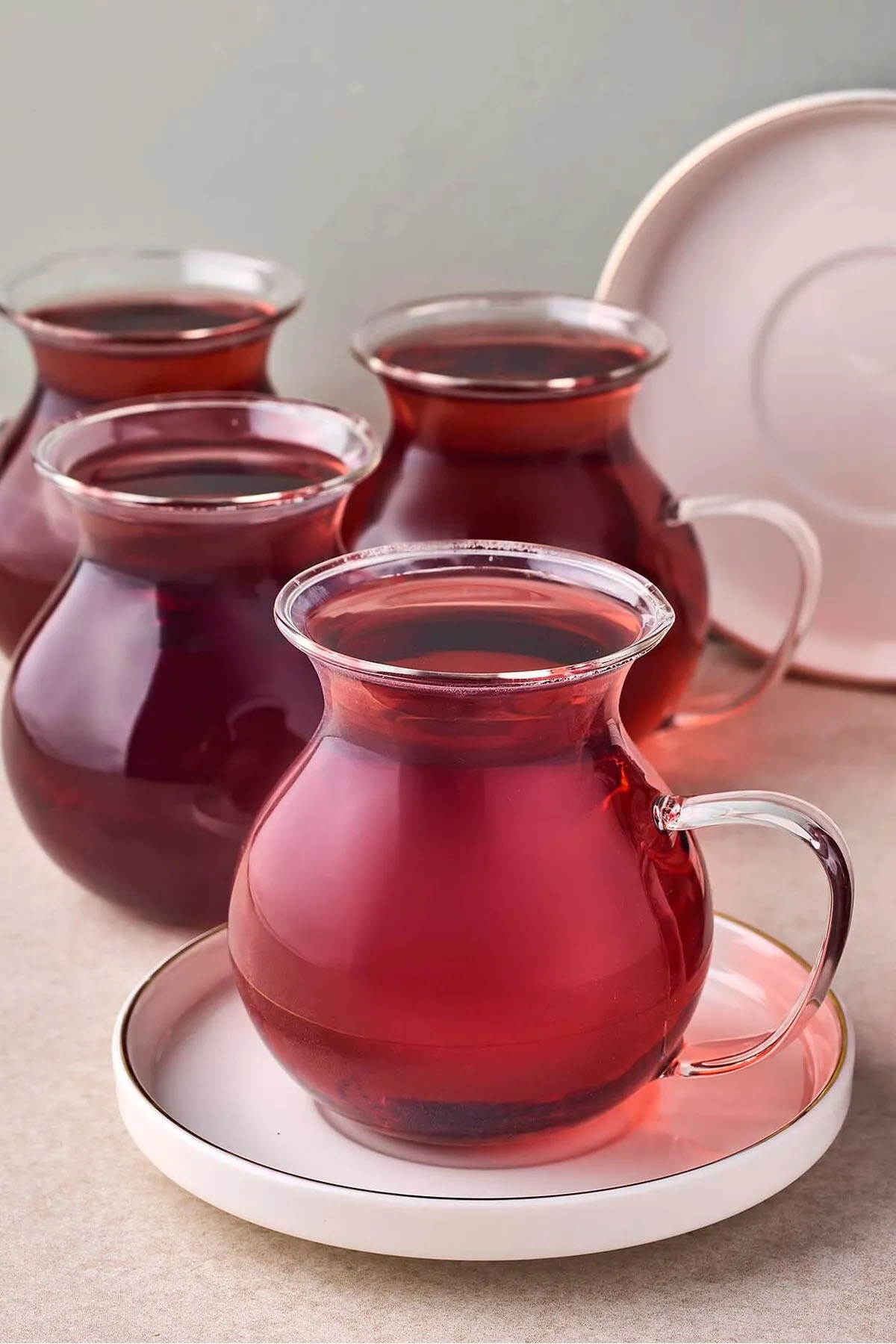 Perotti 18111 Kanlıca 12 Parça 6 Kişilik Kulplu Cam Çay Seti 210 Ml - Gold 