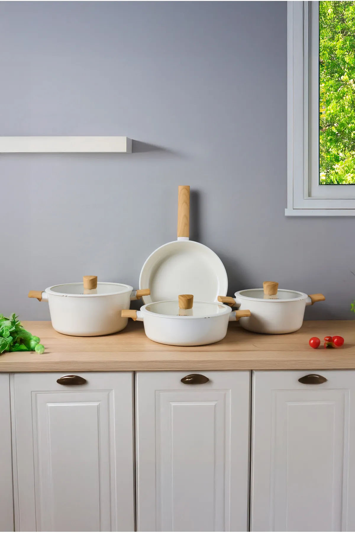 Perotti Danish Cook İndüksiyon Tabanlı 7 Parça Tencere Seti - Bej Perotti Danish Cook İndüksiyon Tabanlı 7 Parça Tencere Seti - Bej