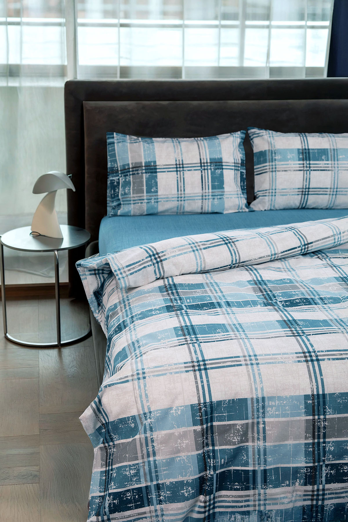 Piemo Lastikli Çarşaflı Çift Kişilik Nevresim Takımı - Petrol Piemo Lastikli Çarşaflı Çift Kişilik Nevresim Takımı - Petrol