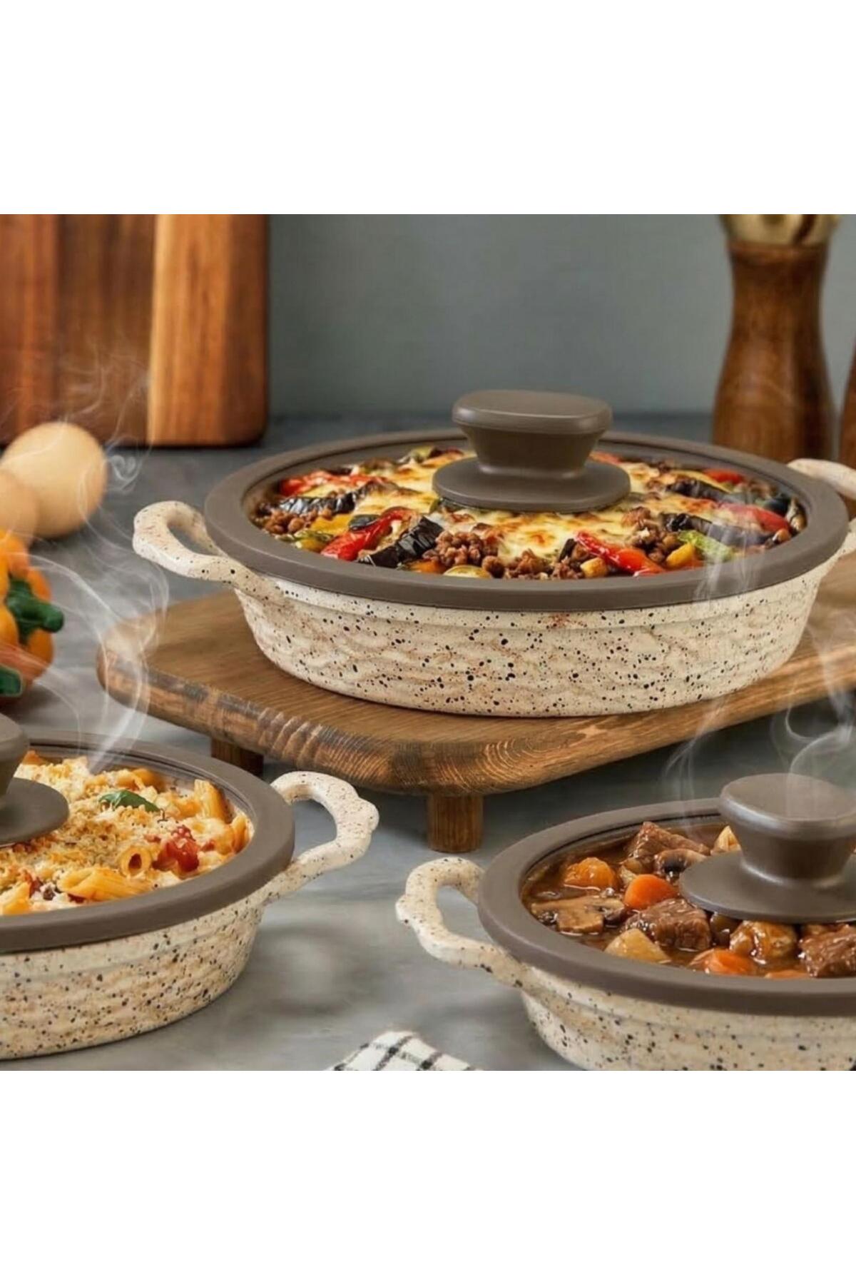 POLOCHEF İNCİ DÖKÜM SAHAN SET KAPAKLI 18-20-22 CM INS-122