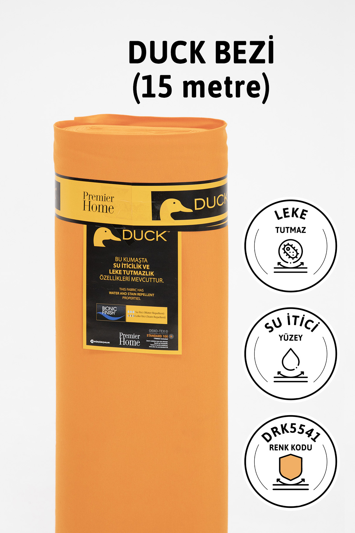 Premier Metrelik Duck Keten Kumaş Su İtici Bez 15 Metre DRK5541 - Turuncu Premier Metrelik Duck Keten Kumaş Su İtici Bez 15 Metre DRK5541 - Turuncu