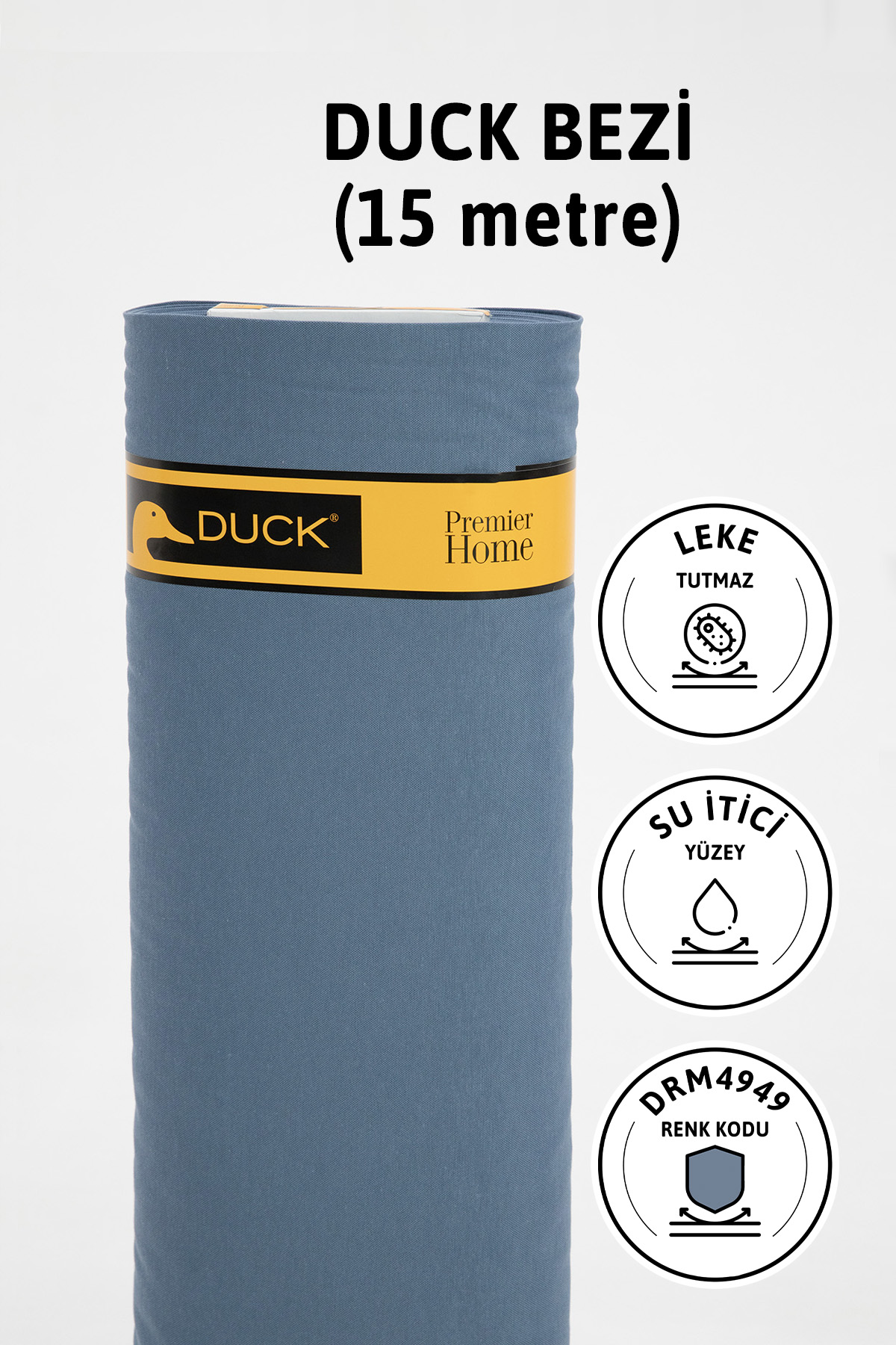 Premier Metrelik Duck Keten Kumaş Su İtici Bez 15 Metre DRM4949 - İndigo Premier Metrelik Duck Keten Kumaş Su İtici Bez 15 Metre DRM4949 - İndigo