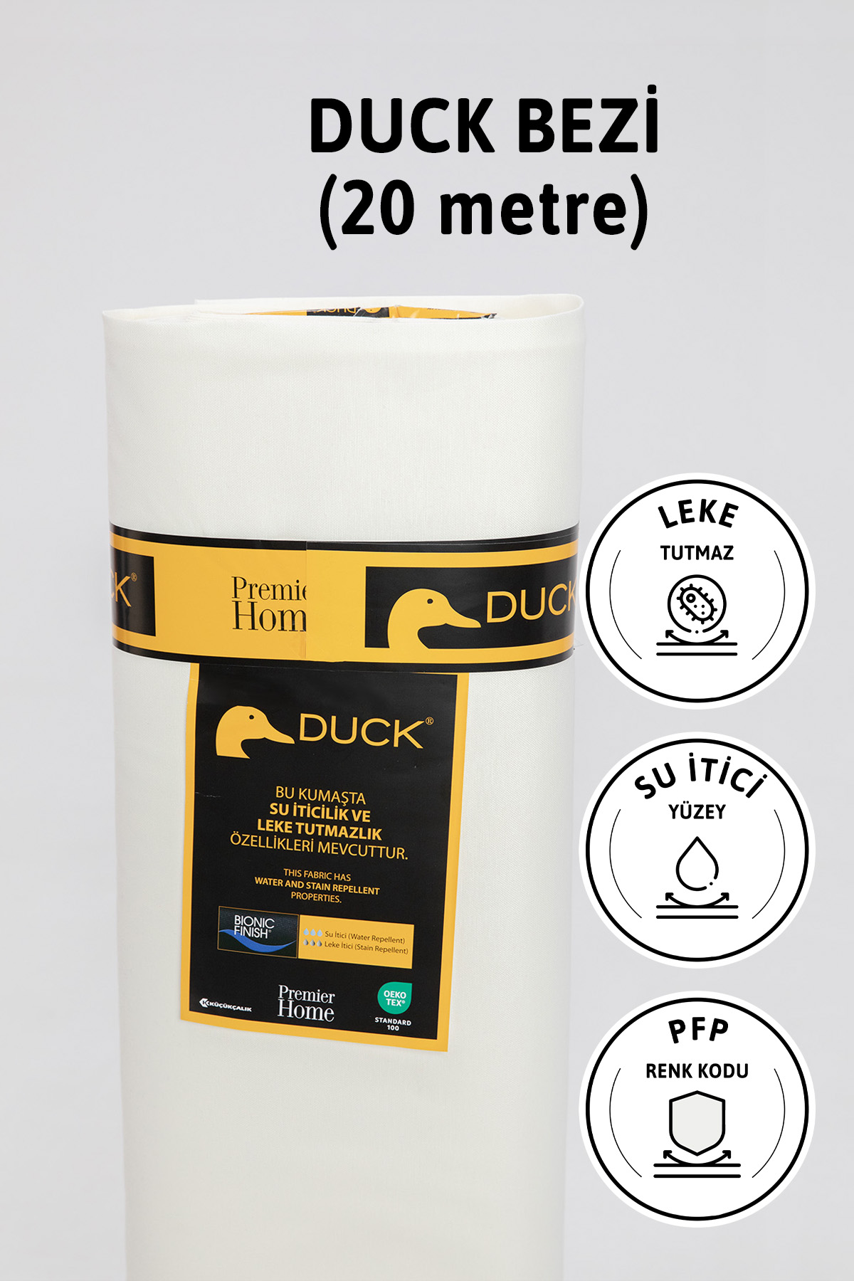 Premier Metrelik Duck Keten Kumaş Su İtici Bez 20 Metre PFP - Ekru