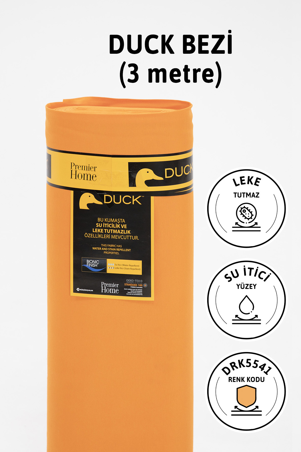 Premier Metrelik Duck Keten Kumaş Su İtici Bez 3 Metre DRK5541 - Turuncu Premier Metrelik Duck Keten Kumaş Su İtici Bez 3 Metre DRK5541 - Turuncu