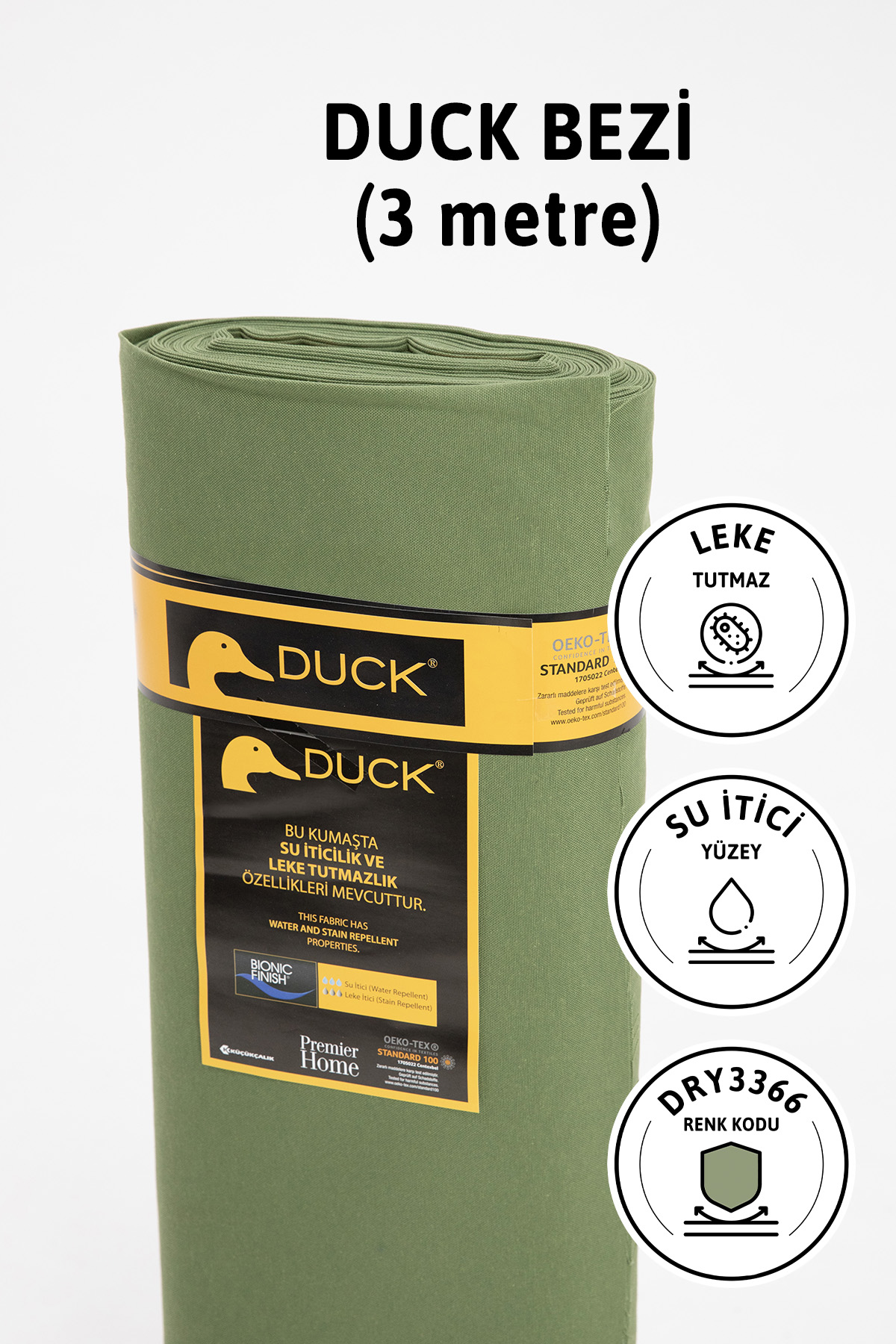 Premier Metrelik Duck Keten Kumaş Su İtici Bez 3 Metre DRY3366 - Haki Premier Metrelik Duck Keten Kumaş Su İtici Bez 3 Metre DRY3366 - Haki