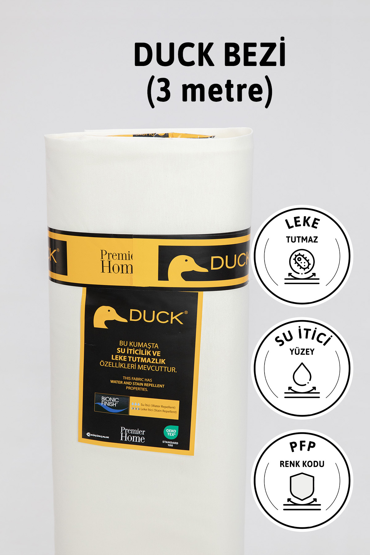 Premier Metrelik Duck Keten Kumaş Su İtici Bez 3 Metre PFP - Ekru