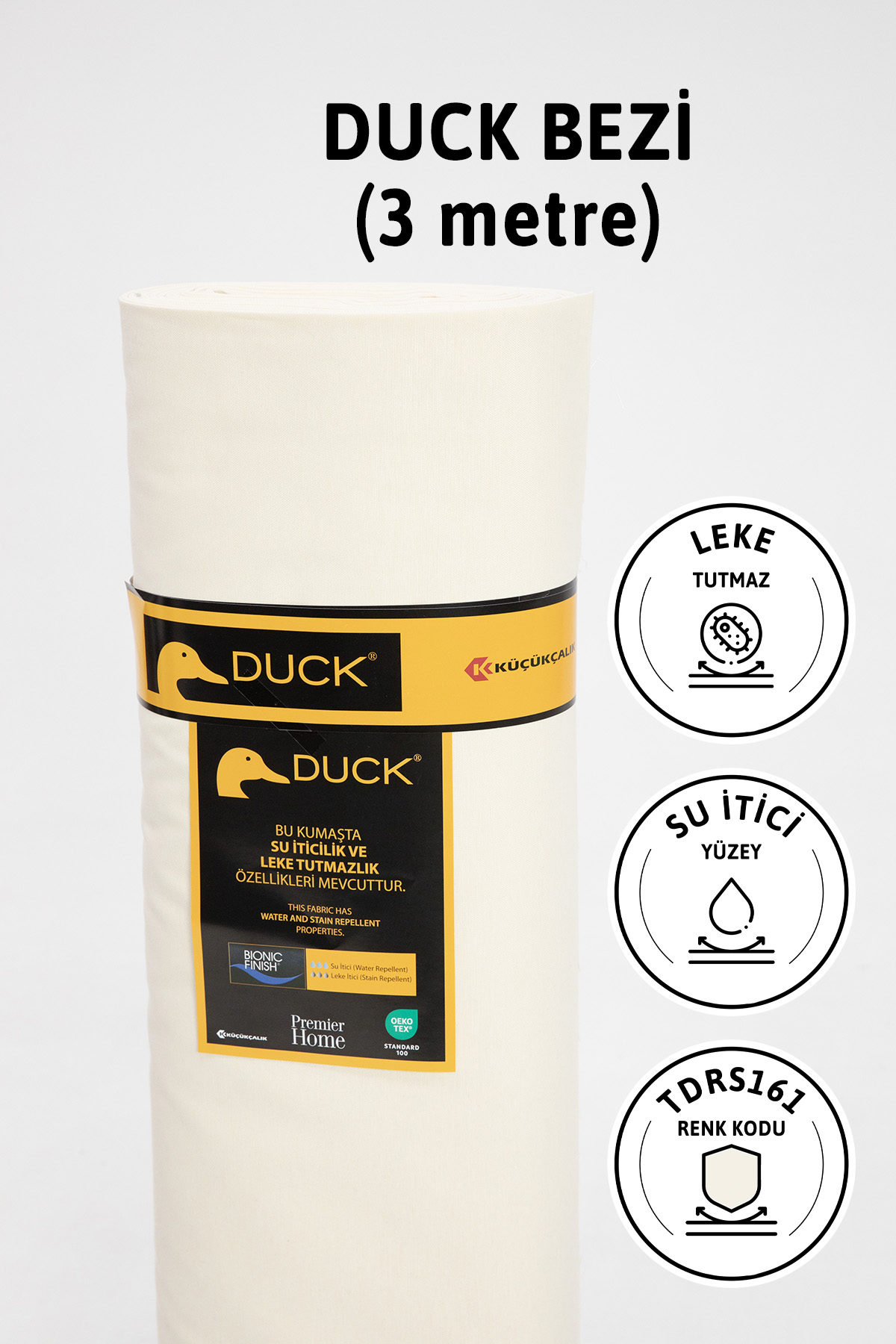 Premier Metrelik Duck Keten Kumaş Su İtici Bez 3 Metre TDRS161 - Krem