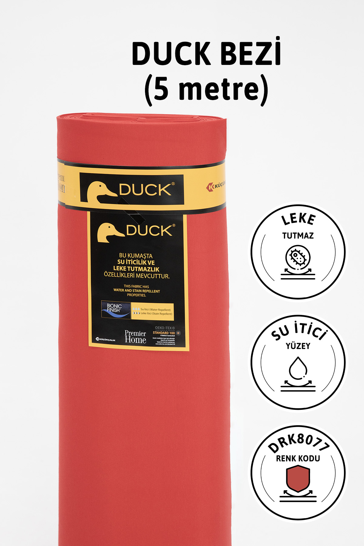 Premier Metrelik Duck Keten Kumaş Su İtici Bez 5 Metre DRK8077 - Kırmızı Premier Metrelik Duck Keten Kumaş Su İtici Bez 5 Metre DRK8077 - Kırmızı