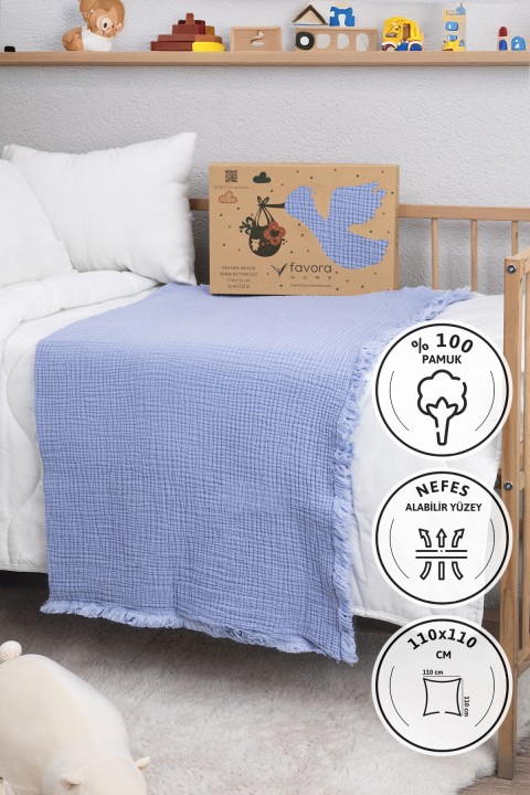 Premium Daisy %100 Pamuk 4 Katlı Müslin Bebek Örtü