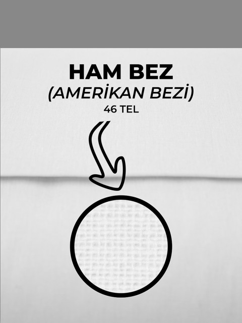 %100 Pamuk 46 Tel Amerikan Bezi Ham Bez Punch Kumaş - Beyaz 2000x220 cm