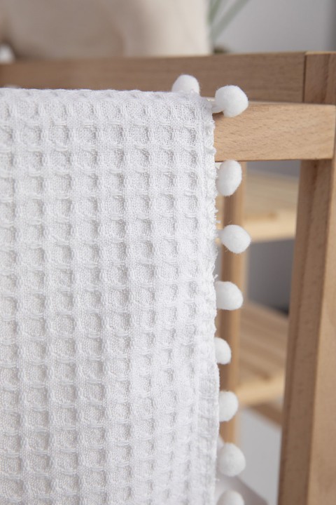 %100 Pamuk Macaron Bebek Battaniyesi - Beyaz %100 Pamuk Macaron Bebek Battaniyesi - Beyaz