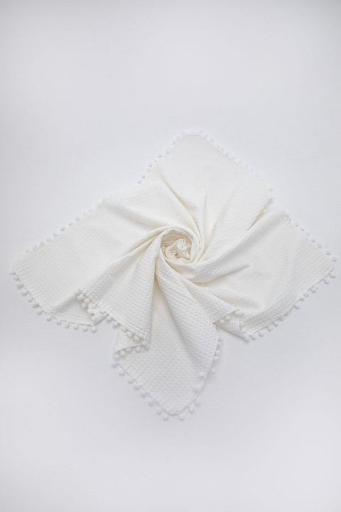 %100 Pamuk Macaron Bebek Battaniyesi - Beyaz %100 Pamuk Macaron Bebek Battaniyesi - Beyaz
