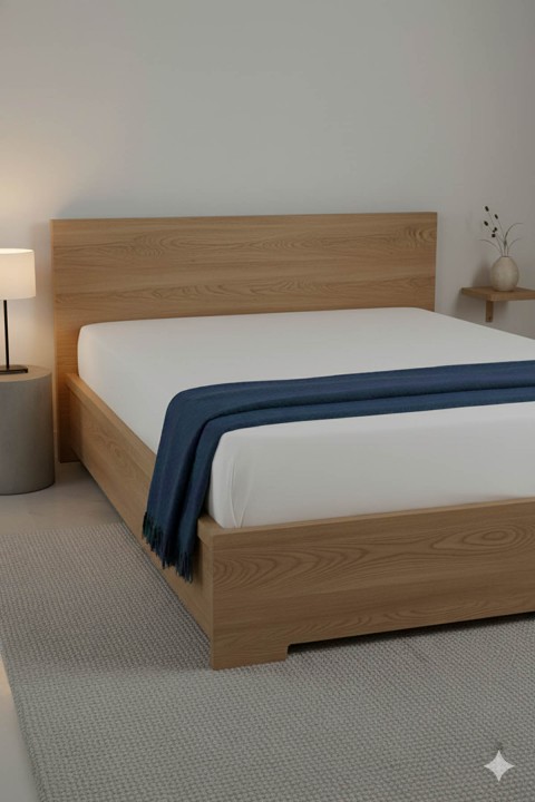 %100 Pamuk Ranforce Premium Çift Kişilik Çarşaf - Beyaz