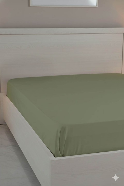 %100 Pamuk Ranforce Premium Çift Kişilik Çarşaf - Yeşil