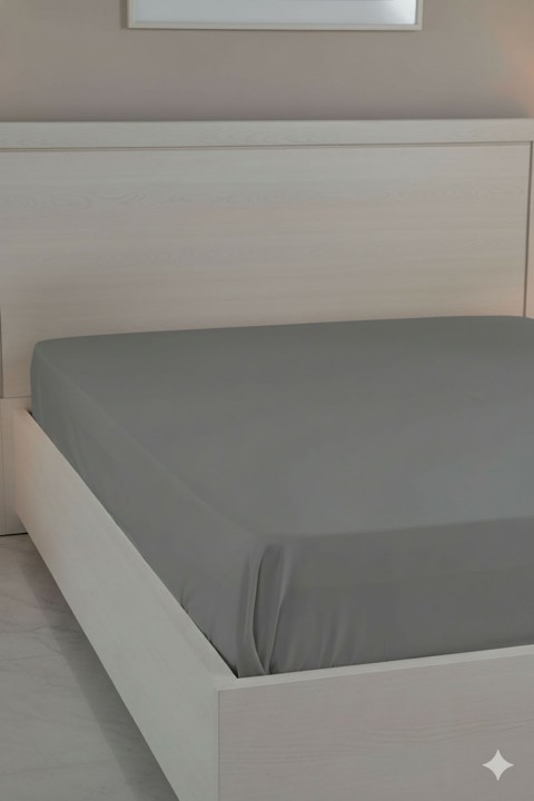 %100 Pamuk Ranforce Premium King Size Lastikli Çarşaf - Koyu Gri