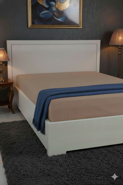 %100 Pamuk Ranforce Premium King Size Lastikli Çarşaf - Mocha