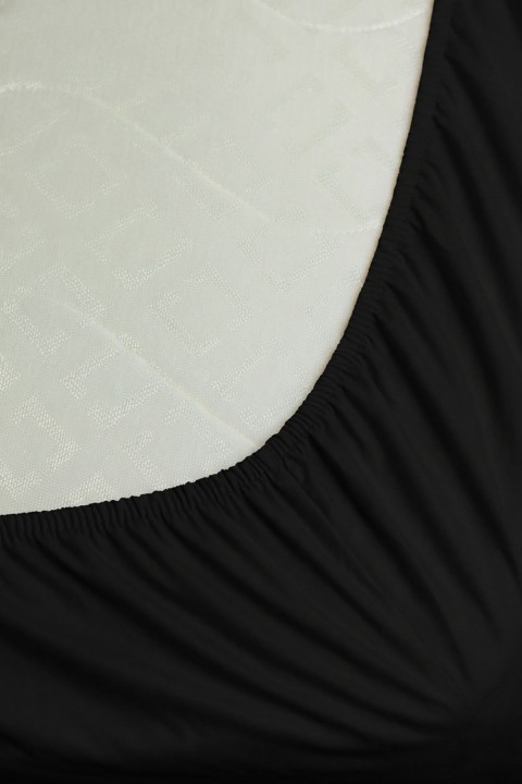 %100 Pamuk Ranforce Premium King Size Lastikli Çarşaf - Siyah