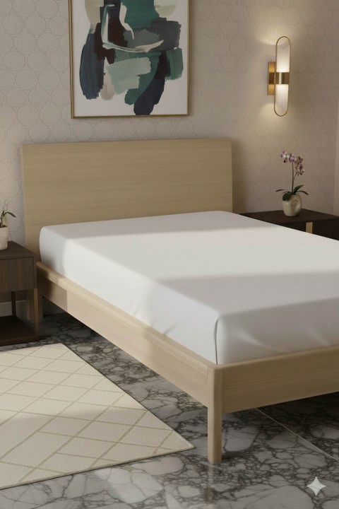 %100 Pamuk Ranforce Premium Tek Kişilik Çarşaf - Beyaz