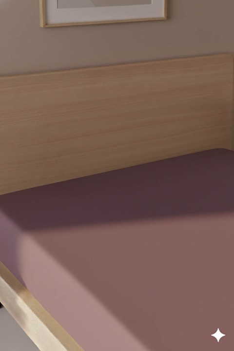 %100 Pamuk Ranforce Premium Tek Kişilik Çarşaf - Gül Kurusu