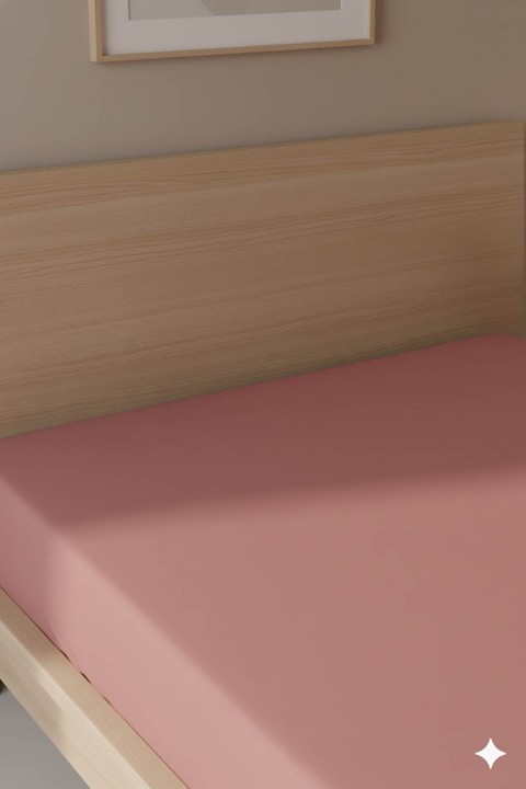 %100 Pamuk Ranforce Premium Tek Kişilik Çarşaf - Pudra