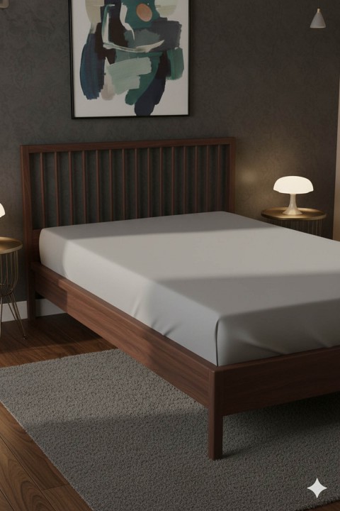 %100 Pamuk Ranforce Premium Tek Kişilik Lastikli Çarşaf - Koyu Gri