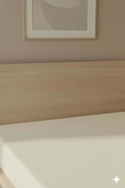 %100 Pamuk Ranforce Premium Tek Kişilik Lastikli Çarşaf - Krem