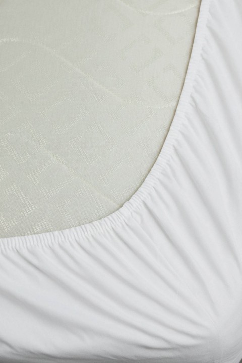 %100 Pamuk Ranforce Premium Tek Kişilik Lastikli Çarşaf Seti - Beyaz