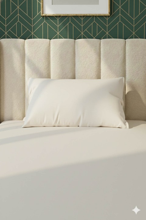 %100 Pamuk Ranforce Premium Tek Kişilik Lastikli Çarşaf Seti - Krem