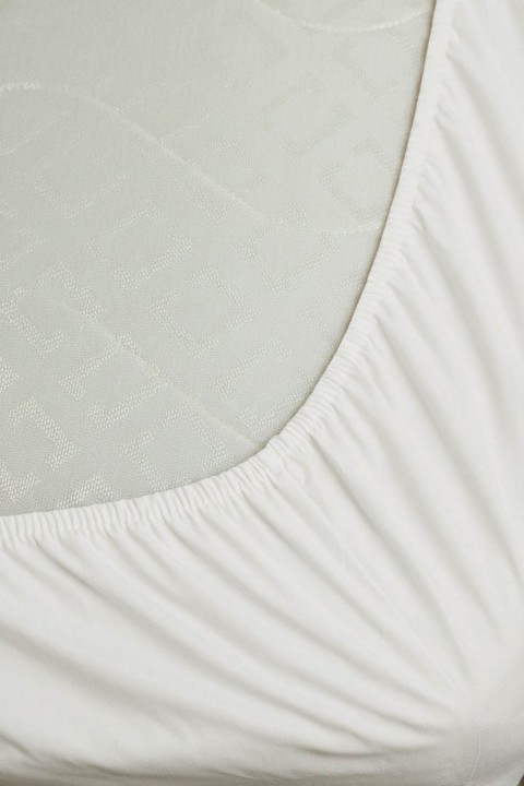 %100 Pamuk Ranforce Premium Tek Kişilik Lastikli Çarşaf Seti - Krem