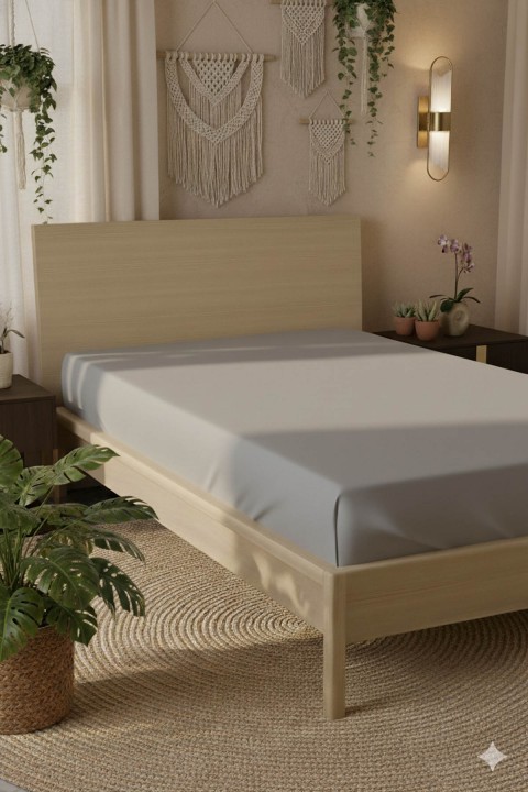 %100 Pamuk Ranforce Premium Tek Kişilik Plus Lastikli Çarşaf - Koyu Gri