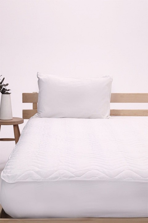 Çift Kişilik Kapitone Fitted Alez 160x200 - Beyaz