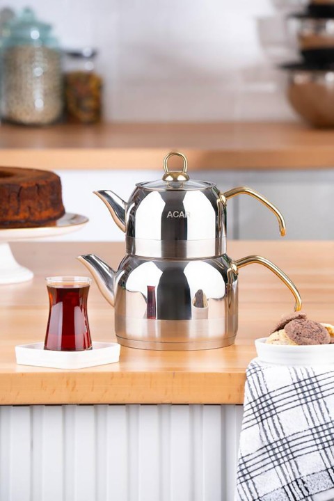 Acar Armin Orta Boy Çaydanlık Takımı - Gold AR-22-0314