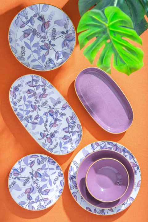 Acar Ashton 6 Kişilik 27 Parça Yemek Takımı - Renkli HCA-08304