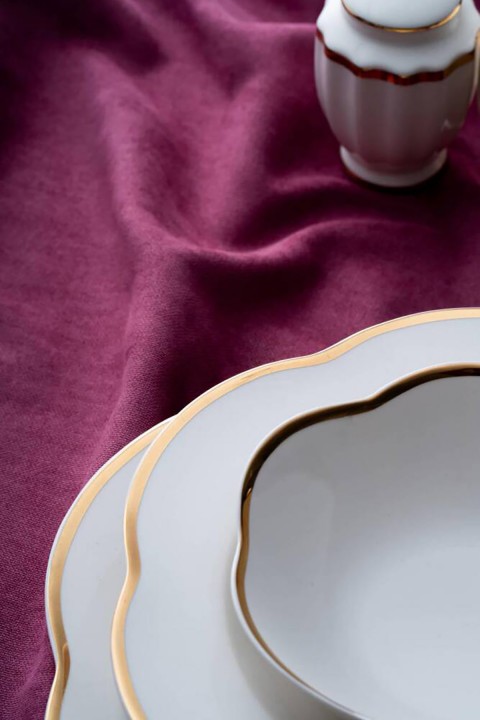 Acar Aveline 6 Kişilik 29 Parça Porselen Yemek Takımı - Gold GBY-06957