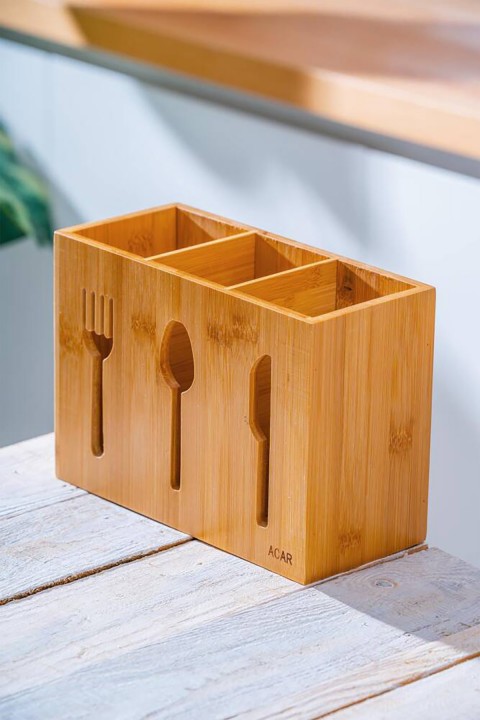 Acar Bambu Çatal Kaşık Bıçak Standı - 23 cm ACR-510