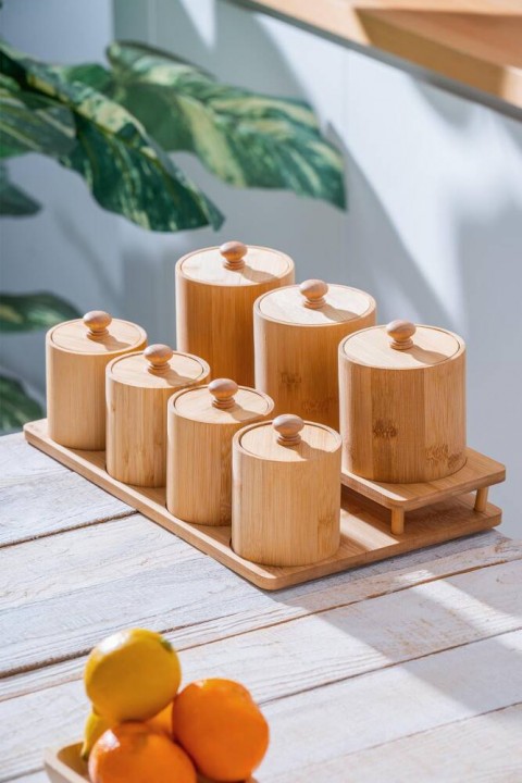 Acar Bambu Standlı 7 li Baharat Takımı ACR-516